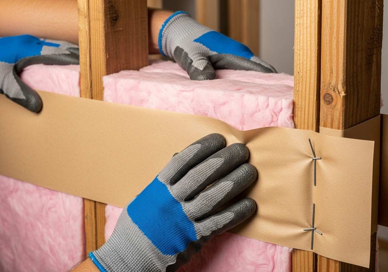 Insulation installation detail - Grizzly Insulation Co. serves Denver and surrounding areas.