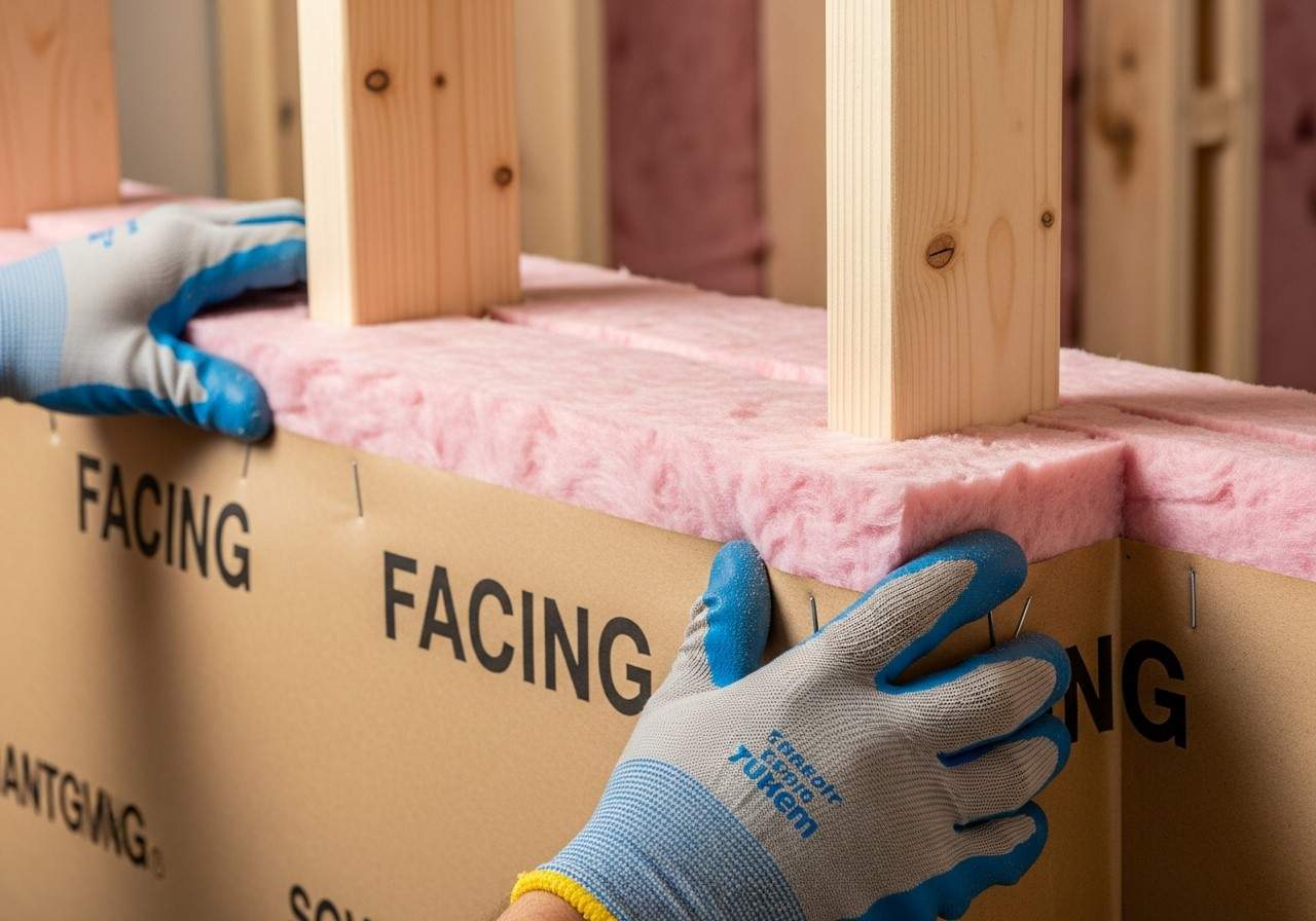 Insulation installation detail. Grizzly Insulation Co. serves Denver and surrounding areas.
