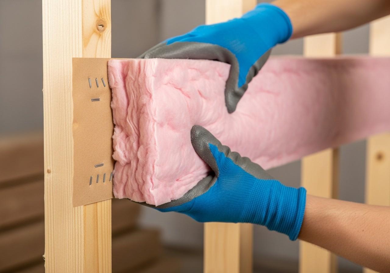Insulation installation detail. Grizzly Insulation Co. serves Denver and surrounding areas.