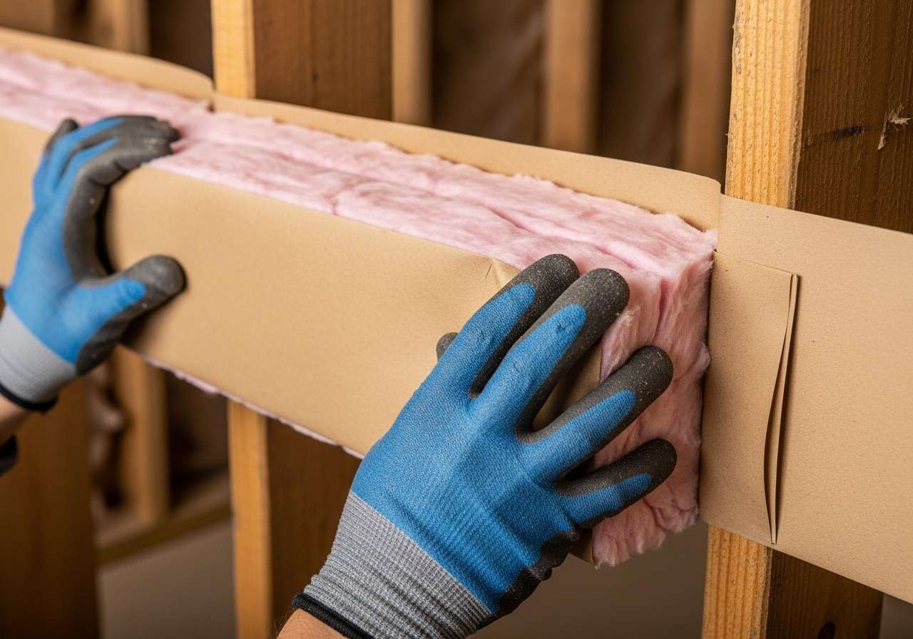 Insulation installation detail. Grizzly Insulation Co. serves Denver and surrounding areas.