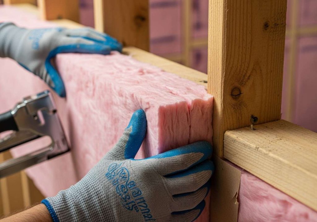 Insulation installation detail. Grizzly Insulation Co. serves Denver and surrounding areas.