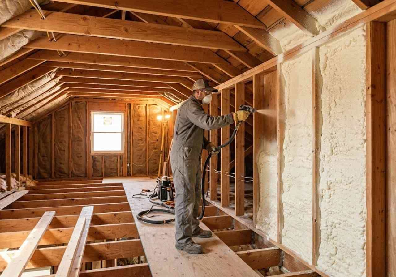 Insulation installation detail. Grizzly Insulation Co. serves Denver and surrounding areas.