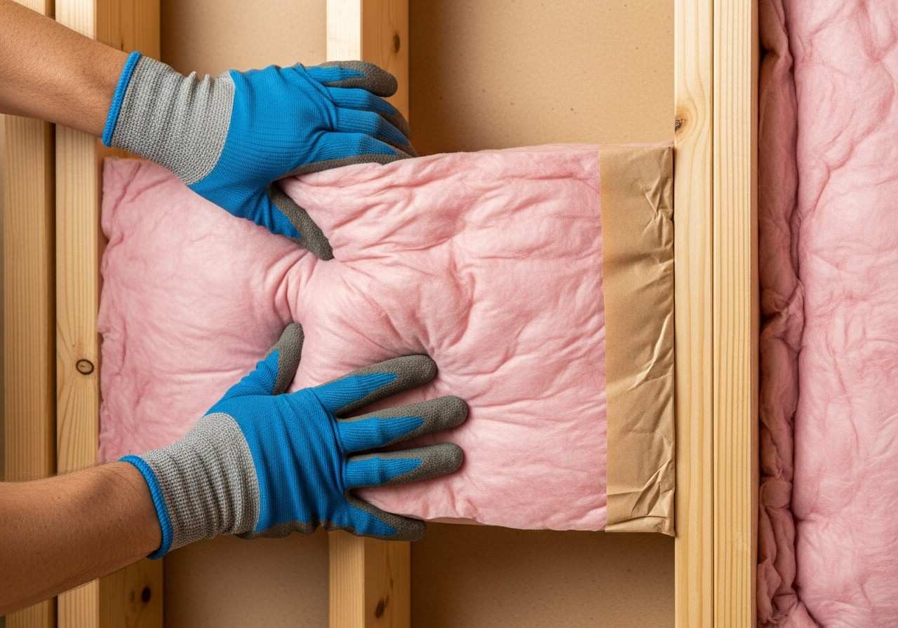 Insulation installation detail. Grizzly Insulation Co. serves Denver and surrounding areas.