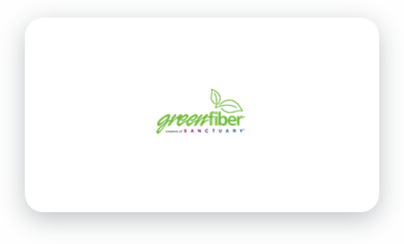 GreenFiber Sanctuary logo featuring green text and a leaf icon on a white background.