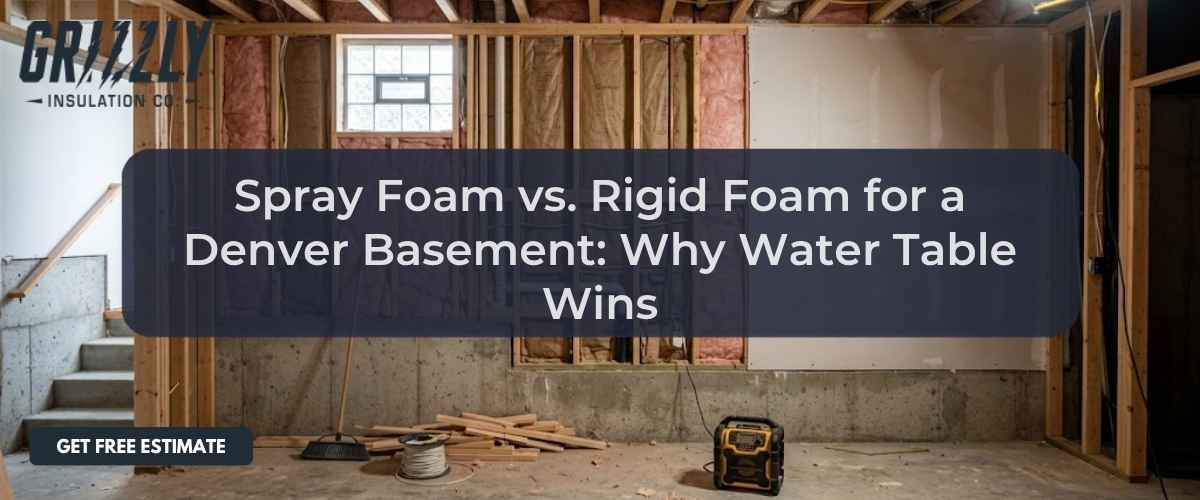 Spray Foam vs. Rigid Foam for a Denver Basement: Why Water Table Wins
