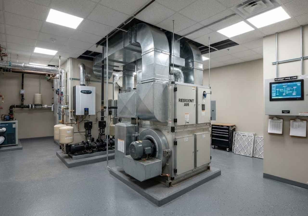 HVAC mechanical room serving a Denver assisted living wing