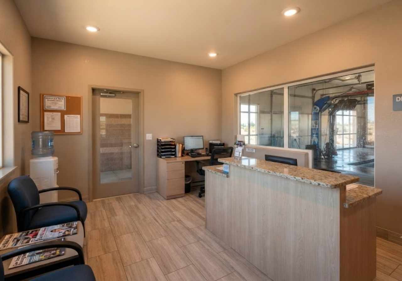 Dry office area inside a Denver car wash facility