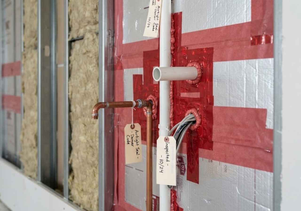 Sealed wall penetrations for Denver code compliant insulation