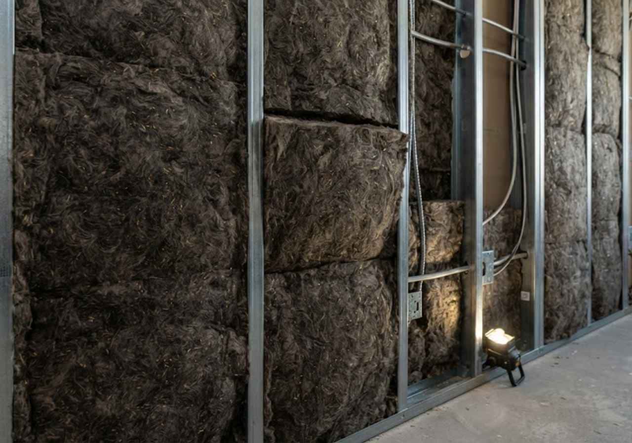 Mineral wool insulation in a Denver condo demising wall
