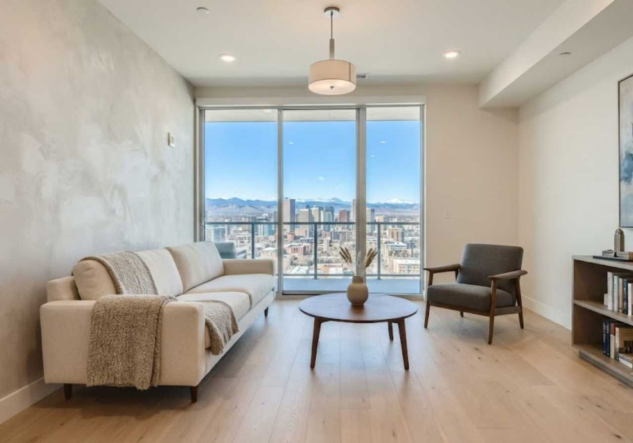 Finished quiet condo interior in a Denver residential building
