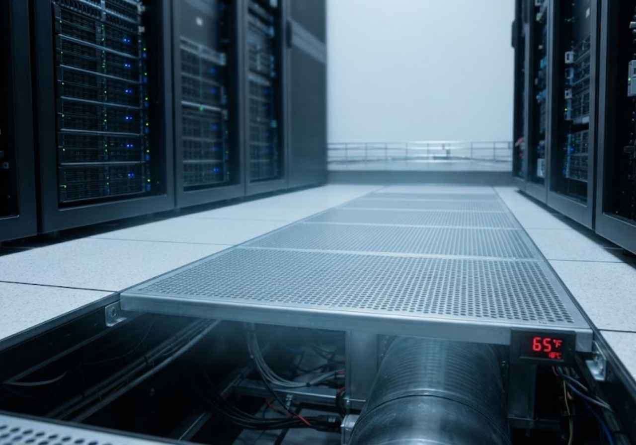 Raised floor cooling vent in a Denver data center