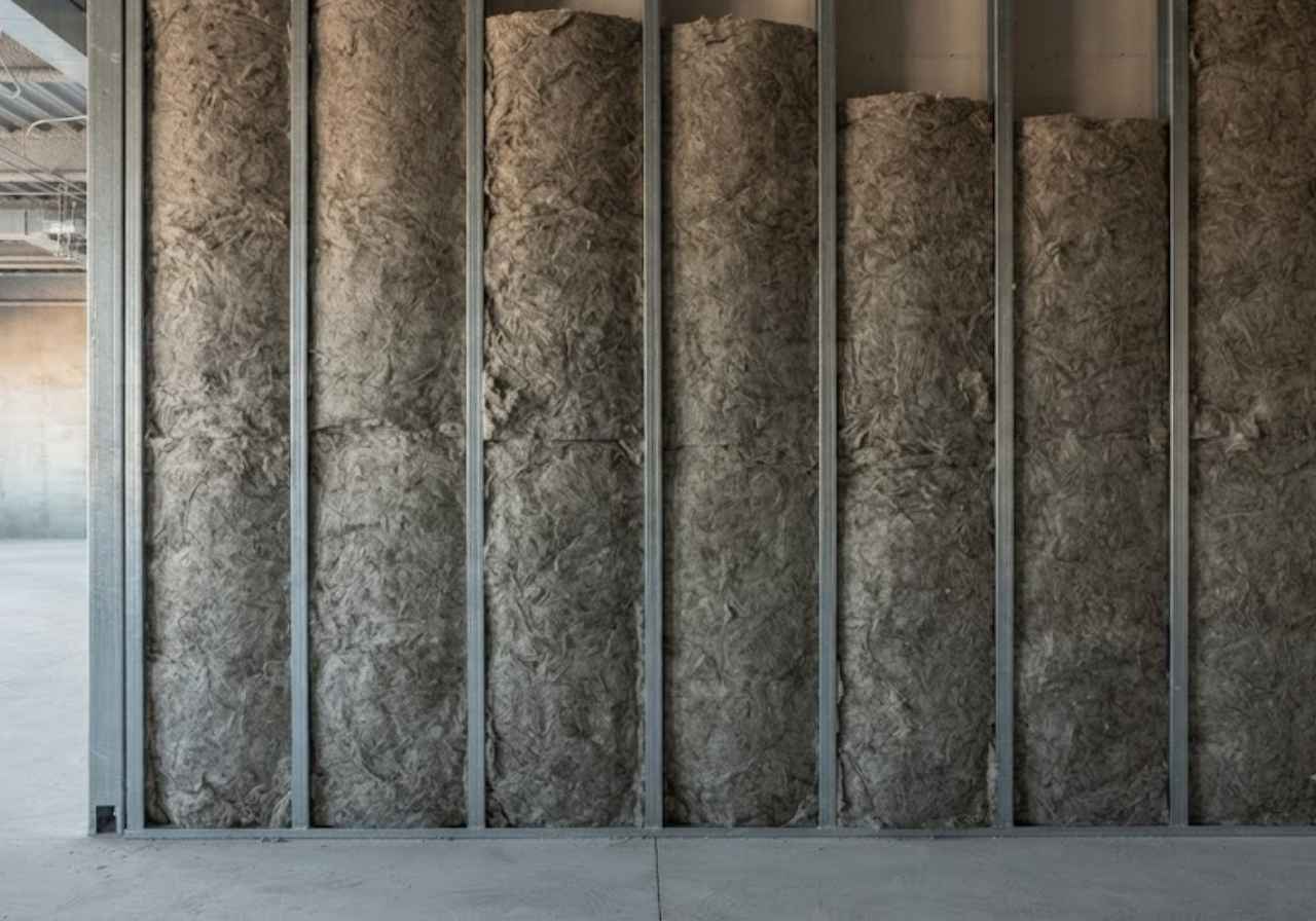 Mineral wool insulation in a Denver tenant improvement demising wall