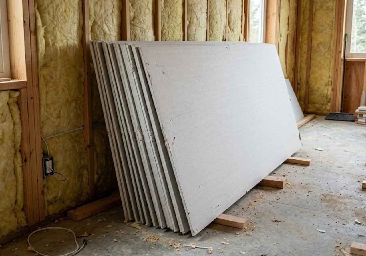 Insulated 2x6 wall ready for drywall in a Denver home