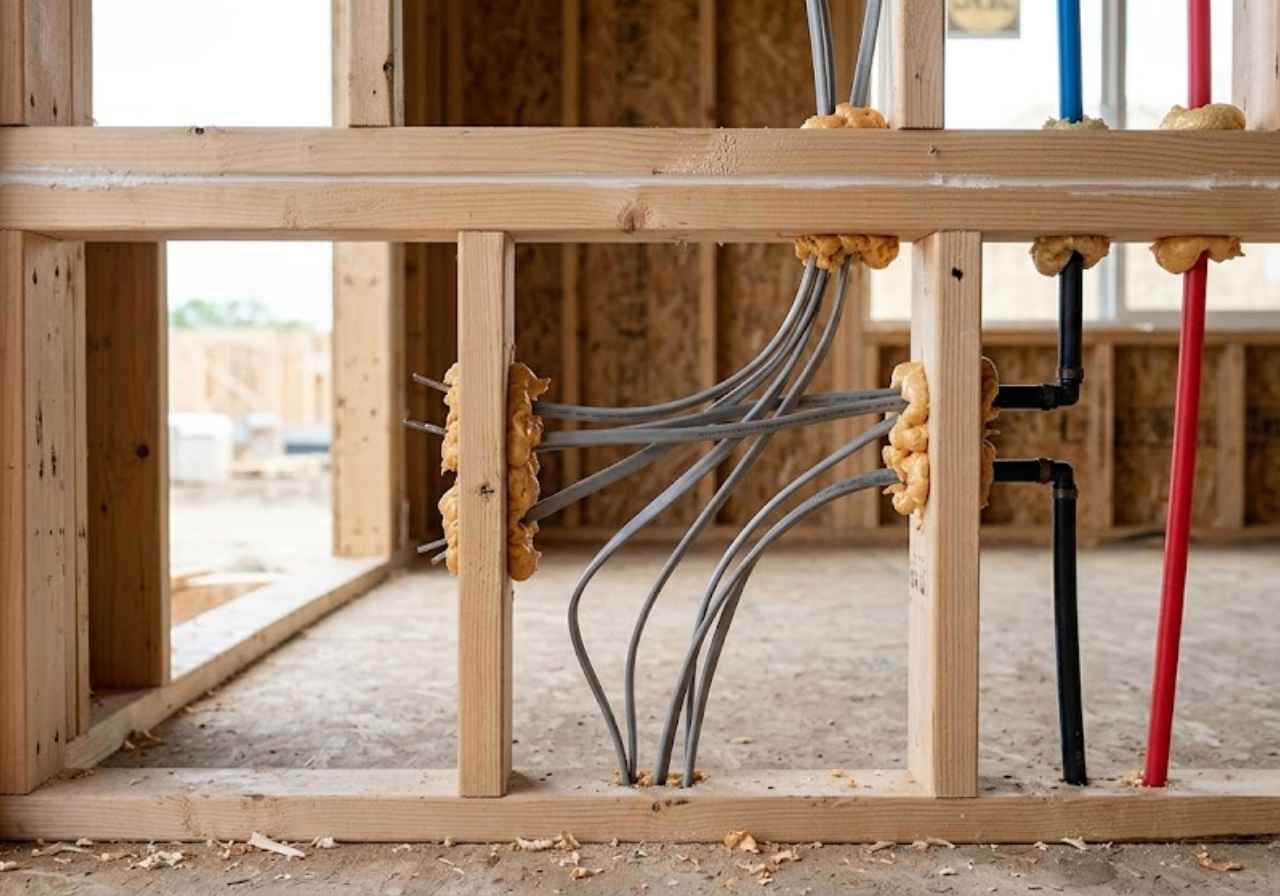 Air sealing an open wall before insulating