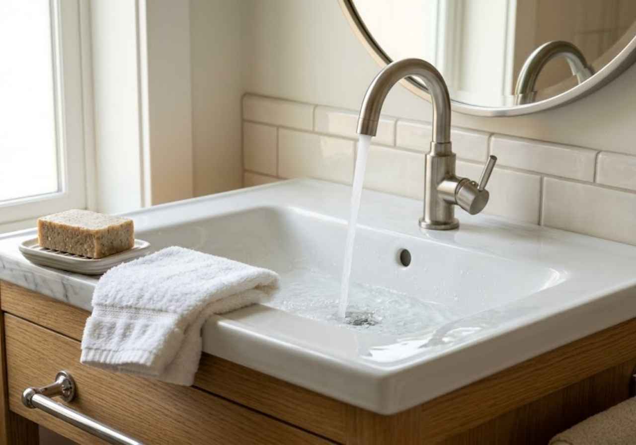 Mild soap and running water for washing off fiberglass
