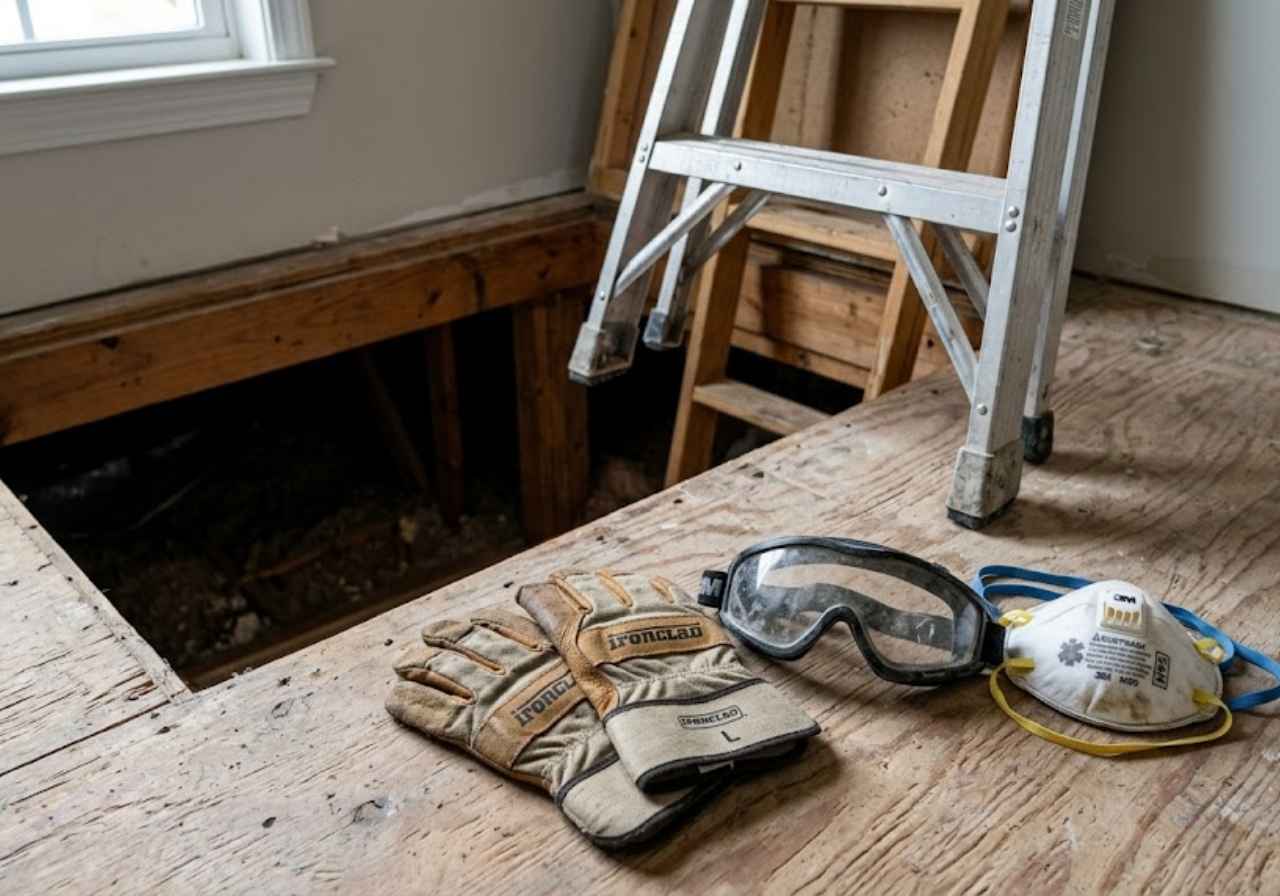 Protective gear ready for Denver attic insulation work