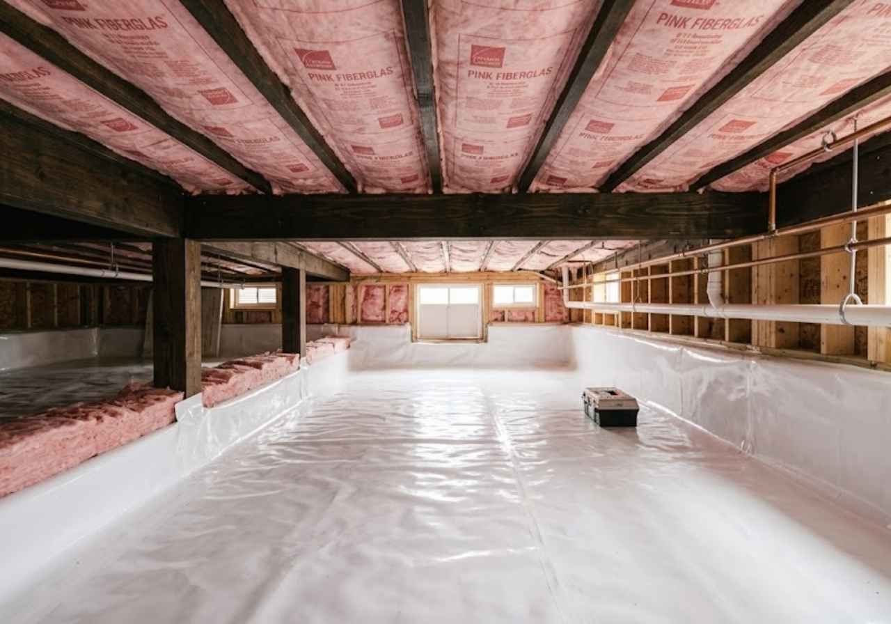 Floor joist insulation over a Denver crawl space