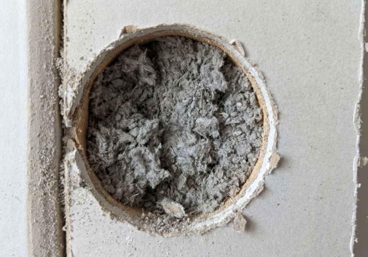 Dense-packed cellulose inside a closed wall
