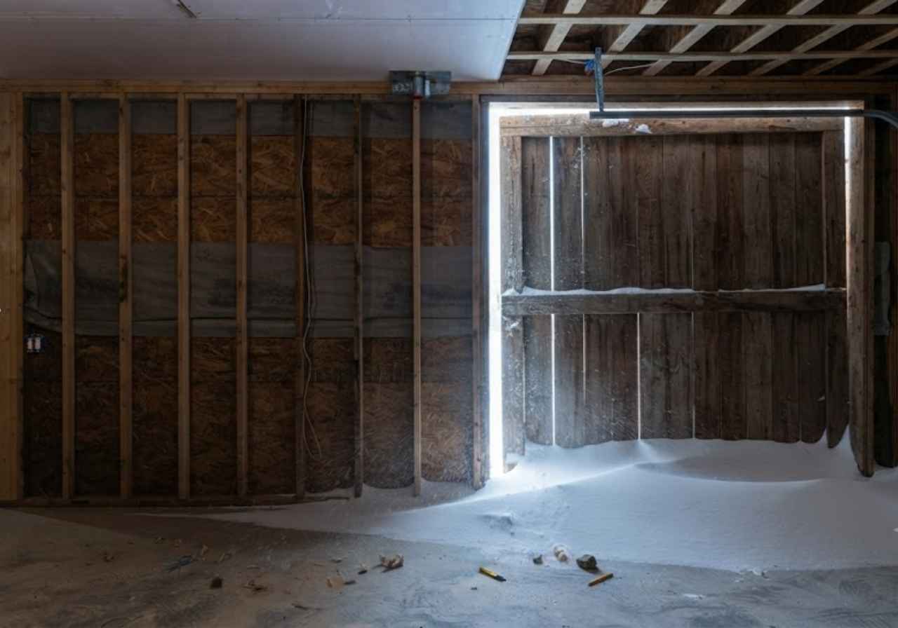 Drafty sliding door gap on a Colorado pole barn