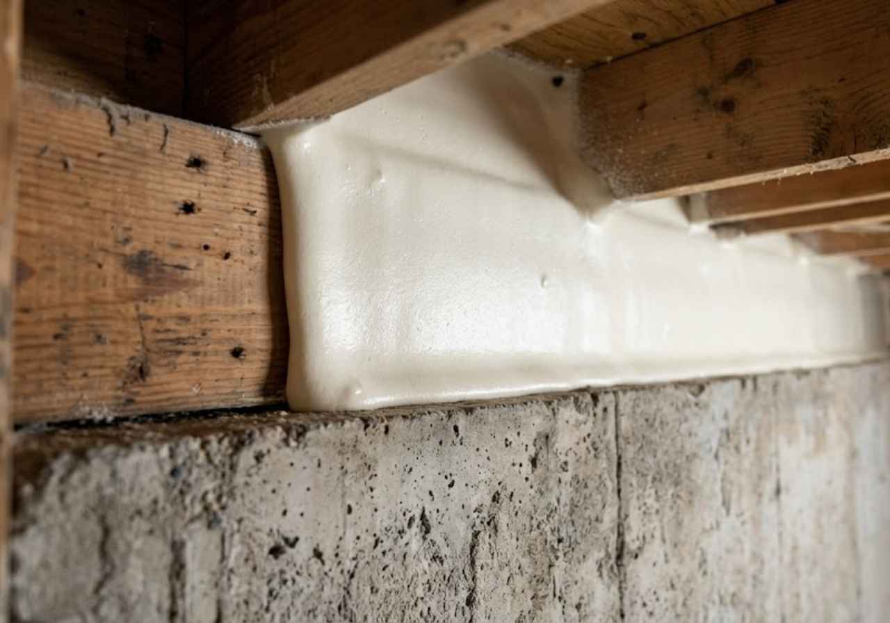 Closed cell spray foam under a roof deck