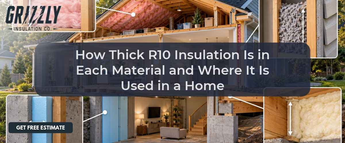 How Thick R10 Insulation Is in Each Material and Where It Is Used in a Home