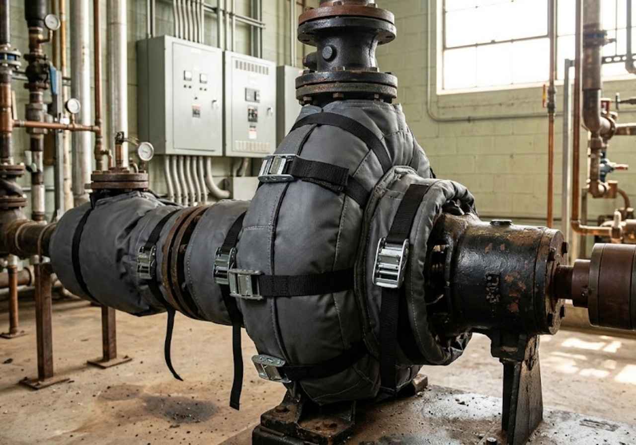 Removable insulation blanket on a pump