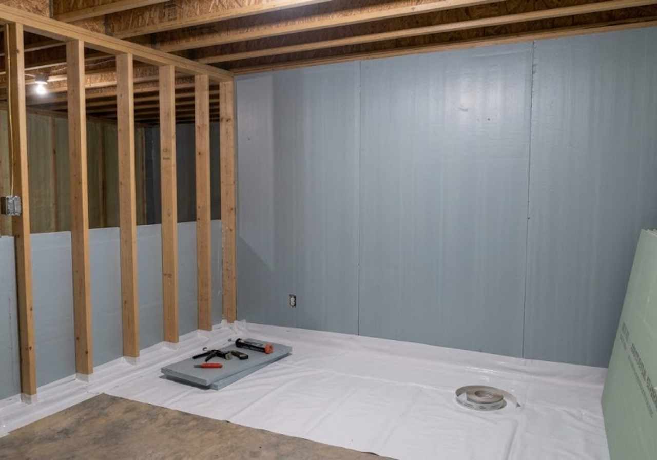 Foam board on sealed crawl space walls
