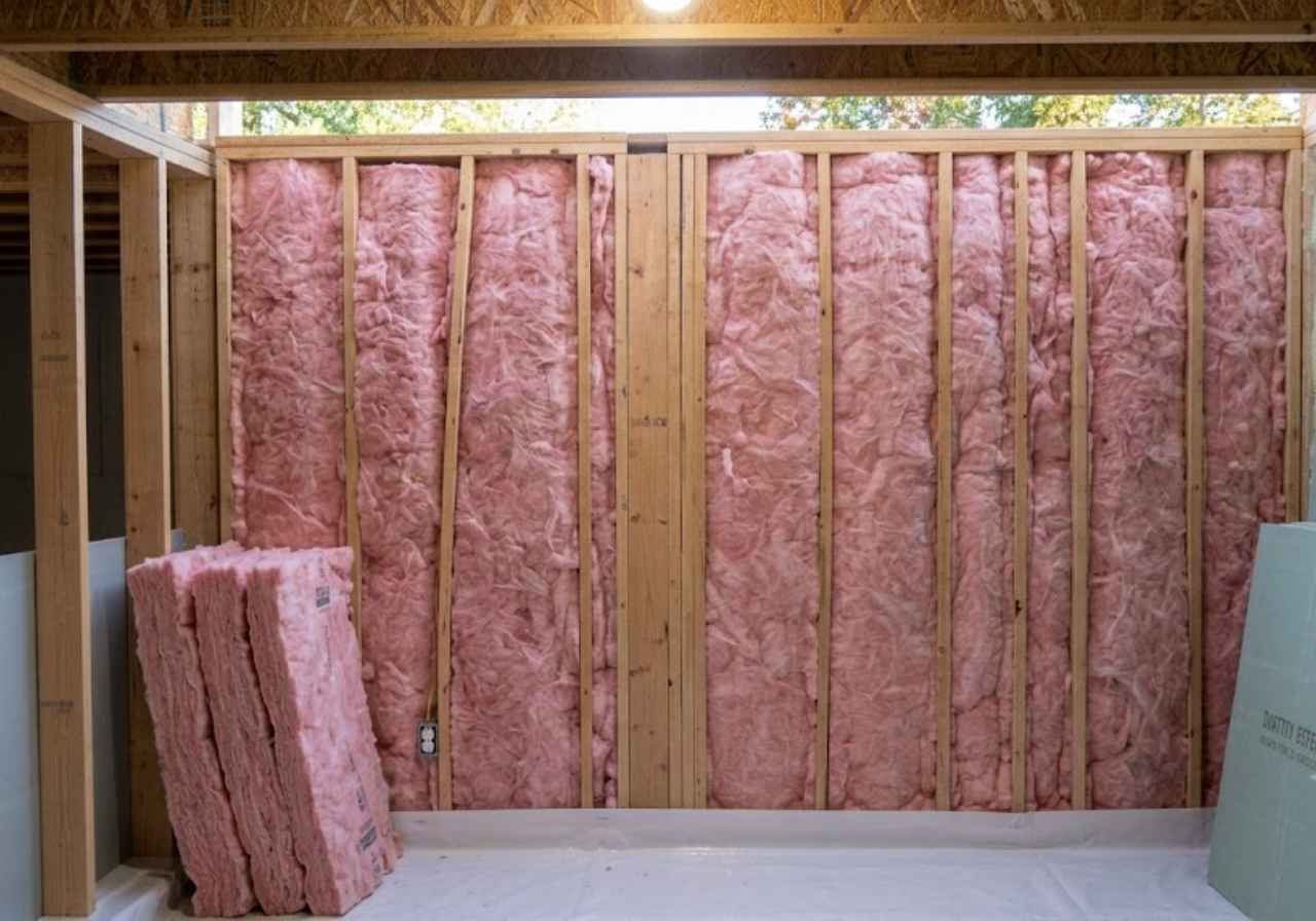 Fiberglass batts in an open Denver exterior wall